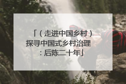 （走进中国乡村）探寻中国式乡村治理：后陈二十年
