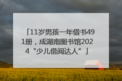 11岁男孩一年借书491册，成湖南图书馆2024“少儿借阅达人”
