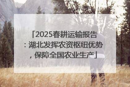 2025春耕运输报告：湖北发挥农资枢纽优势，保障全国农业生产