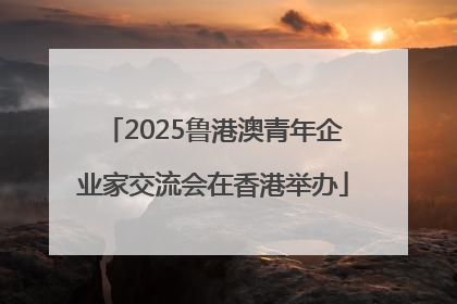 2025鲁港澳青年企业家交流会在香港举办