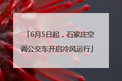 6月5日起，石家庄空调公交车开启冷风运行