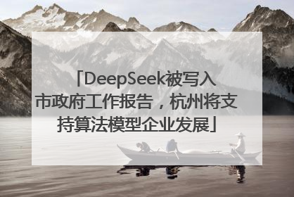 DeepSeek被写入市政府工作报告，杭州将支持算法模型企业发展